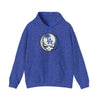 Los Angeles Dodgers blue heather hoodie, front LA Stealie logo, pullover with hood