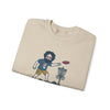 Sand folded sweatshirt with cartoon disc-golf graphic print