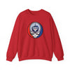Red crewneck sweatshirt with Toronto logo skull graphic on the chest