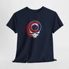 Navy Chicago Stealie skull graphic T-shirt, crew neck, short sleeves