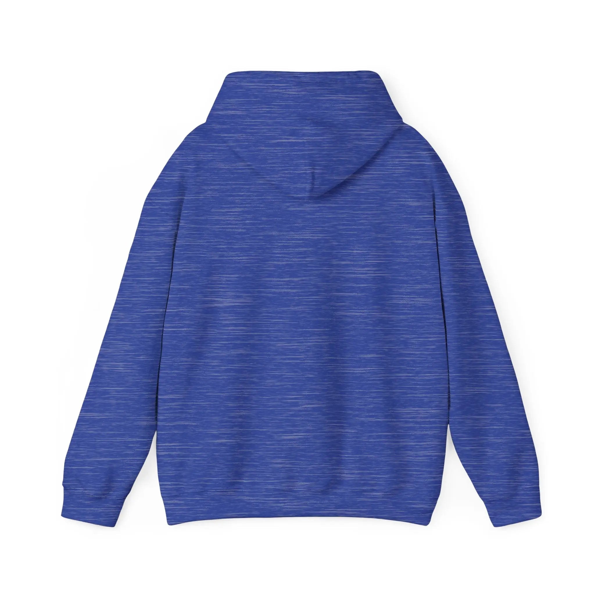 Heather blue bear hoodie with front kangaroo pocket and drawstring hood