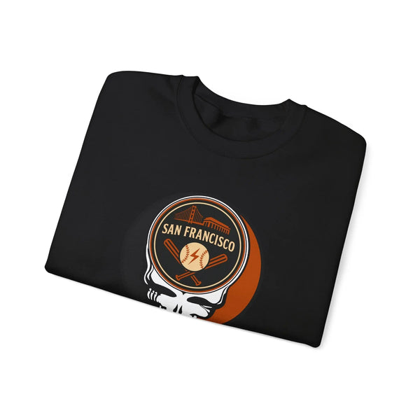 Black Giants crewneck sweatshirt with San Francisco Stealie-style emblem