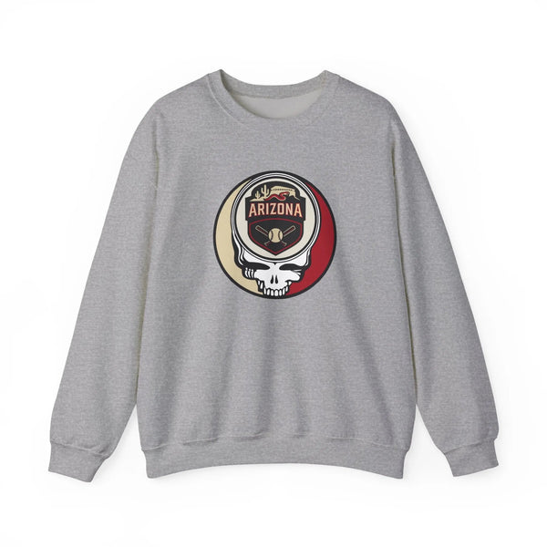 Sport grey crewneck sweatshirt with Arizona logo skull patch graphic