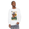 White long-sleeve graphic T-shirt with front New Mexico rider print