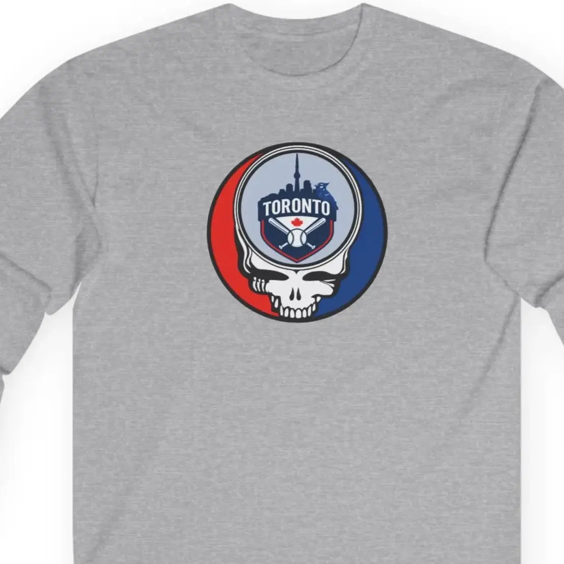 Toronto Blue Jays sport grey long-sleeve T-shirt with circular Stealie logo