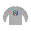 Toronto Blue Jays sport grey long-sleeve T-shirt with Stealie logo on back