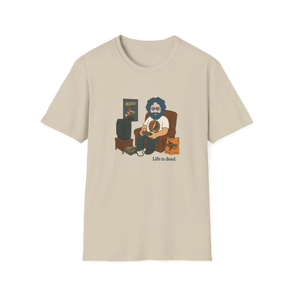 Sand crew-neck graphic T-shirt with front cartoon character print