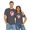 Dark gray short-sleeve T-shirt with circular P skull team logo