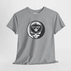 Light gray Chicago Stealie skull T-shirt with circular logo graphic on front