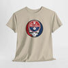 Sand T-shirt with round Philadelphia logo skull graphic on the front