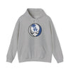 Los Angeles Dodgers heather gray hoodie, front LA Stealie logo, pullover with hood