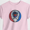 Miami Marlins Stealie T-shirt, light pink, crew neck with circular skull team graphic