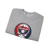 Light gray crewneck sweatshirt with Washington logo skull graphic print on the chest