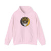 Light pink Pittsburgh hoodie with front pouch pocket, drawstring hood, and Stealie logo