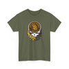 Military green San Diego Padres logo graphic T-shirt with dripping skull chest print