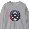 Sport gray crewneck sweatshirt with Los Angeles Angels Stealie logo graphic on chest