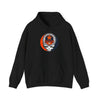 Black pullover hoodie with Houston logo patch on chest