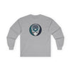 Sport grey long-sleeve T-shirt with circular Seattle Stealie skull logo on chest