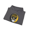 Dark gray folded Pittsburgh hoodie with front pouch pocket and Stealie logo graphic