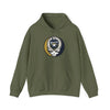 Olive green hoodie with Milwaukee Brewers Stealie graphic and front kangaroo pocket