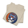 Sand/beige T-shirt with circular New York Stealie logo graphic at the chest