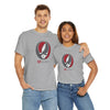 Heather gray Dead T-shirt with skull lightning graphic on front
