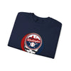 Navy crewneck sweatshirt with Washington logo graphic on the front, angled