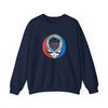 Navy crewneck sweatshirt with round Miami Marlins skull team logo