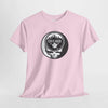 Light pink t-shirt with Chicago circular Stealie skull graphic at center