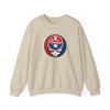 Sand/beige crewneck sweatshirt with front circular Stealie skull emblem