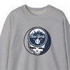 New York Yankees Stealie crewneck sweatshirt, sport grey, circular logo with skull graphic