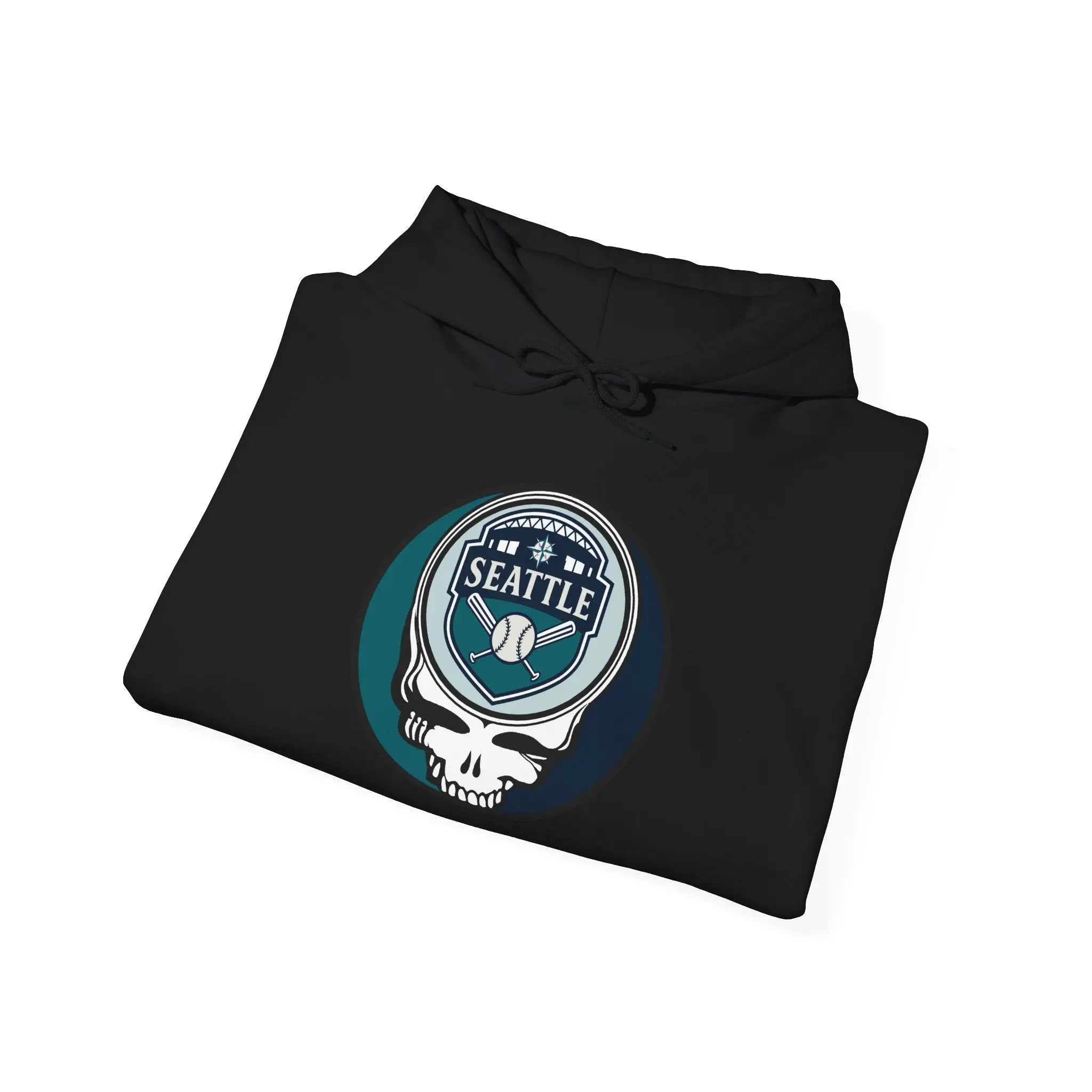 Black Seattle Mariners Stealie hoodie with front circular logo graphic