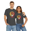 Dark gray football t-shirt with circular M helmet logo graphic and 'FOOTBALL' text