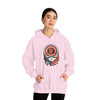 Light pink hoodie with circular Giants skull logo and dripping graphic