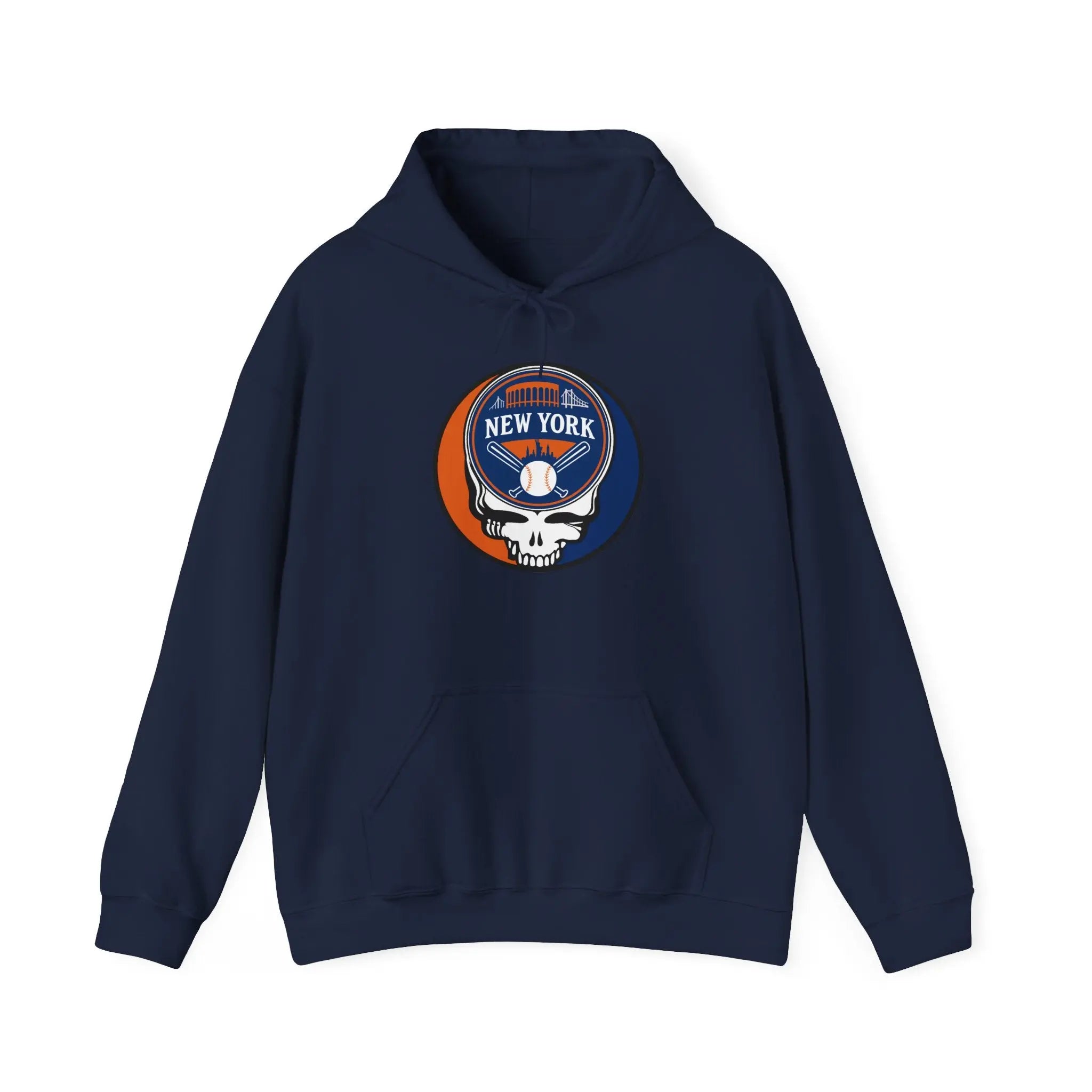 New York Mets hoodie in navy with front Stealie skull emblem