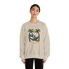 Sand crewneck sweatshirt with palm-tree bear graphic, long sleeves