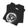 Black Chicago Stealie skull T-shirt, folded, with circular logo graphic on chest