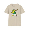 Beige T-shirt with dancing bear graphic and text "Life is dead" on front