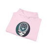 Pink hooded sweatshirt with Seattle Mariners Stealie graphic on the chest