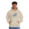 Cream pullover hoodie with kangaroo pocket and Stay cool illustrated chest graphic