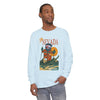 Light blue long-sleeve T-shirt with graphic front