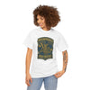 White short-sleeve t-shirt with Brewers skeleton logo on front, worn by woman
