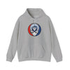 Light gray Toronto Blue Jays pullover hoodie with hood, drawstring, and front logo