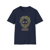 Navy T-shirt with colorful dancing bears face graphic and text print