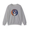 Sport grey crewneck sweatshirt with circular New York logo graphic on chest.