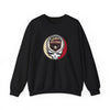 Black crewneck sweatshirt with Arizona logo skull patch graphic