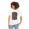 White crew-neck T-shirt with New York Mets skeleton crest graphic on front