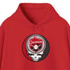 Red Cincinnati Reds Stealie hoodie with front skull basketball logo