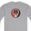 Sport grey Houston Astros long-sleeve T-shirt with Stealie-style skull logo