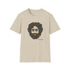 Sand crewneck T-shirt with bearded skull graphic front print